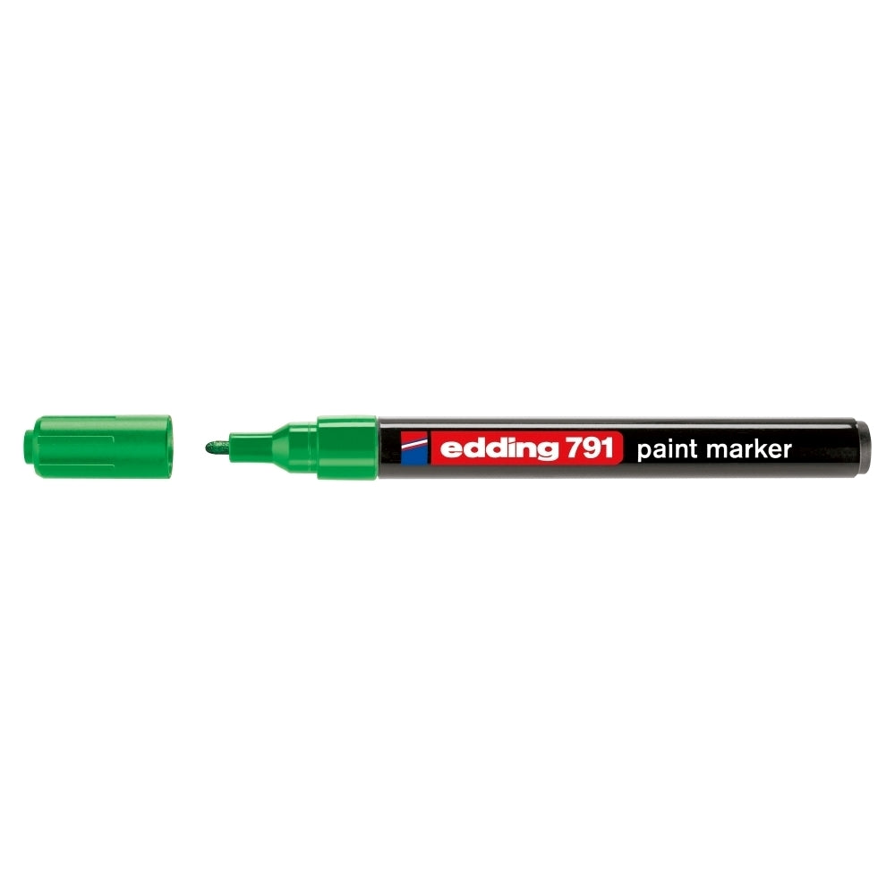Marker permanent Edding 791, cu vopsea, corp plastic, varf rotund , 1-2 mm, verde Marker permanent Edding 791, cu vopsea, corp plastic, varf rotund , 1-2 mm, verde